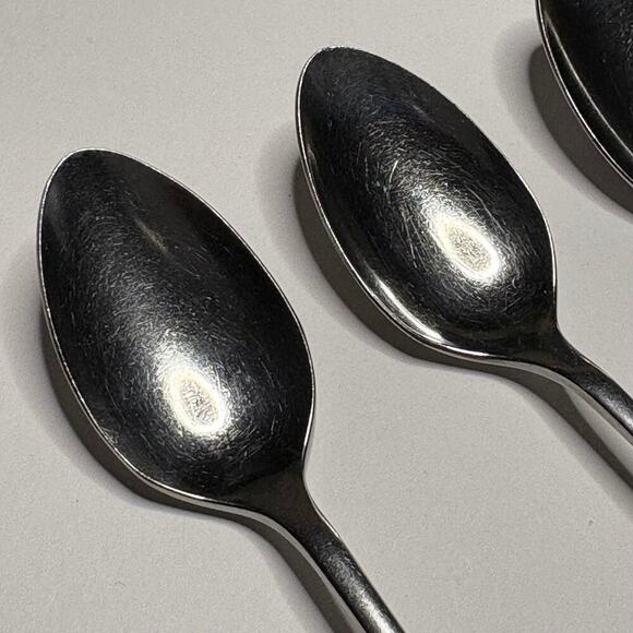 Oneida Community CELEBRITY Stainless 4 Iced Tea Spoons MCM w/ White Stars - Picture 6 of 11